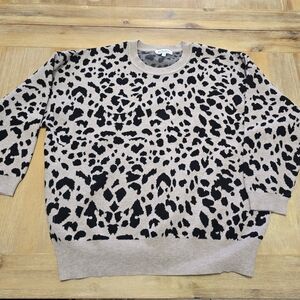 Workshop Republic Clothing Women's Black and Tan Crewneck Sweater